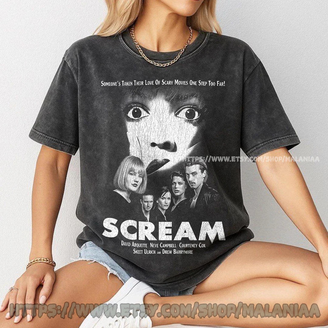 Scream Movie Comfort Colors Shirt, Scream Movie Vintage Horror Movie Halloween T-Shirt, | Etsy (US)