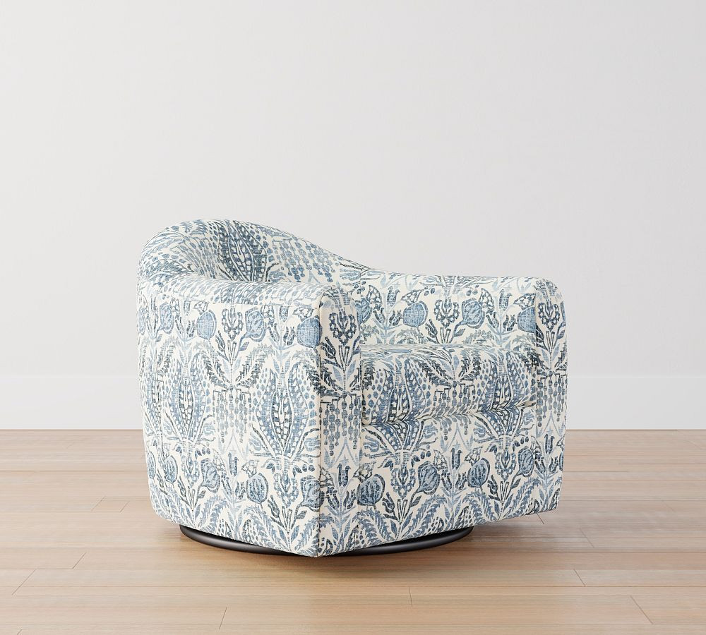 Gideon Upholstered Swivel Armchair | Pottery Barn (US)