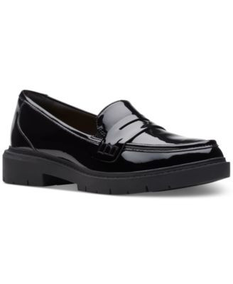 Clarks Women's Westlynn Ayla Round-Toe Penny Loafers - Burgundy Patent | Macy's