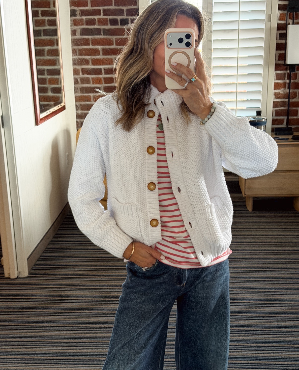I’m 5’6
White cotton cardigan XS
Red and white striped tee XS

#LTKootd #LTKSeasonal #LTKOver40

Helping women in midlife elevate their everyday style with chic, wearable outfits at a mix of high and low price points. I share what to wear over 50, casual everyday outfits, elevated basics, polished wardrobe staples, current trends, and easy outfit ideas that feel comfortable, modern, and always chic. Think effortless midlife style, high-low fashion, everyday outfit inspiration, and pieces you’ll actually want to wear on repeat.