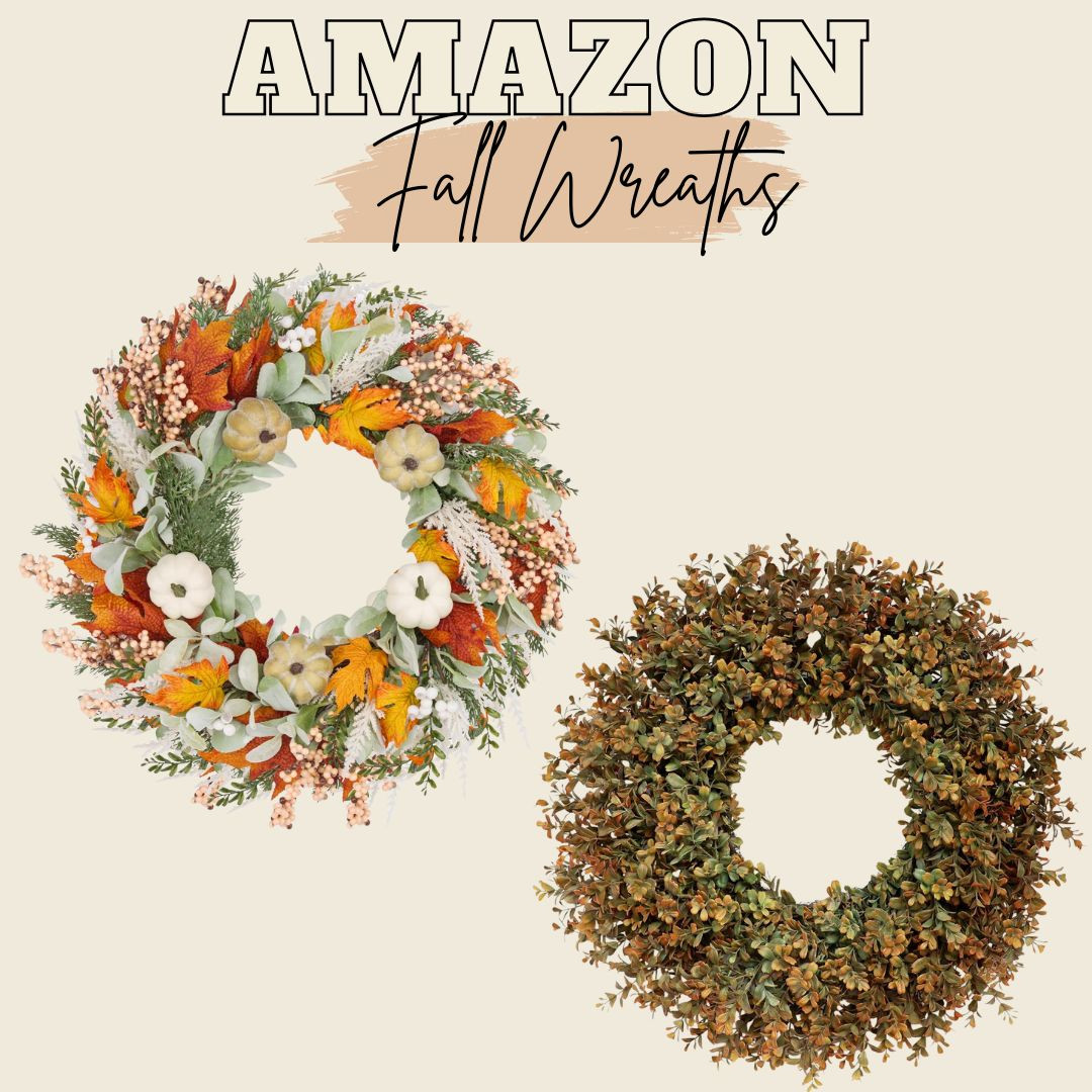 Amazon Fall Wreaths to add the perfect amount of decor to your front door or even use inside your home!  

 #LTKSeasonal #LTKHome #LTKFindsUnder50