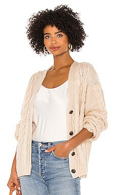 525 Mixed Cable Cardigan in Cream from Revolve.com | Revolve Clothing (Global)