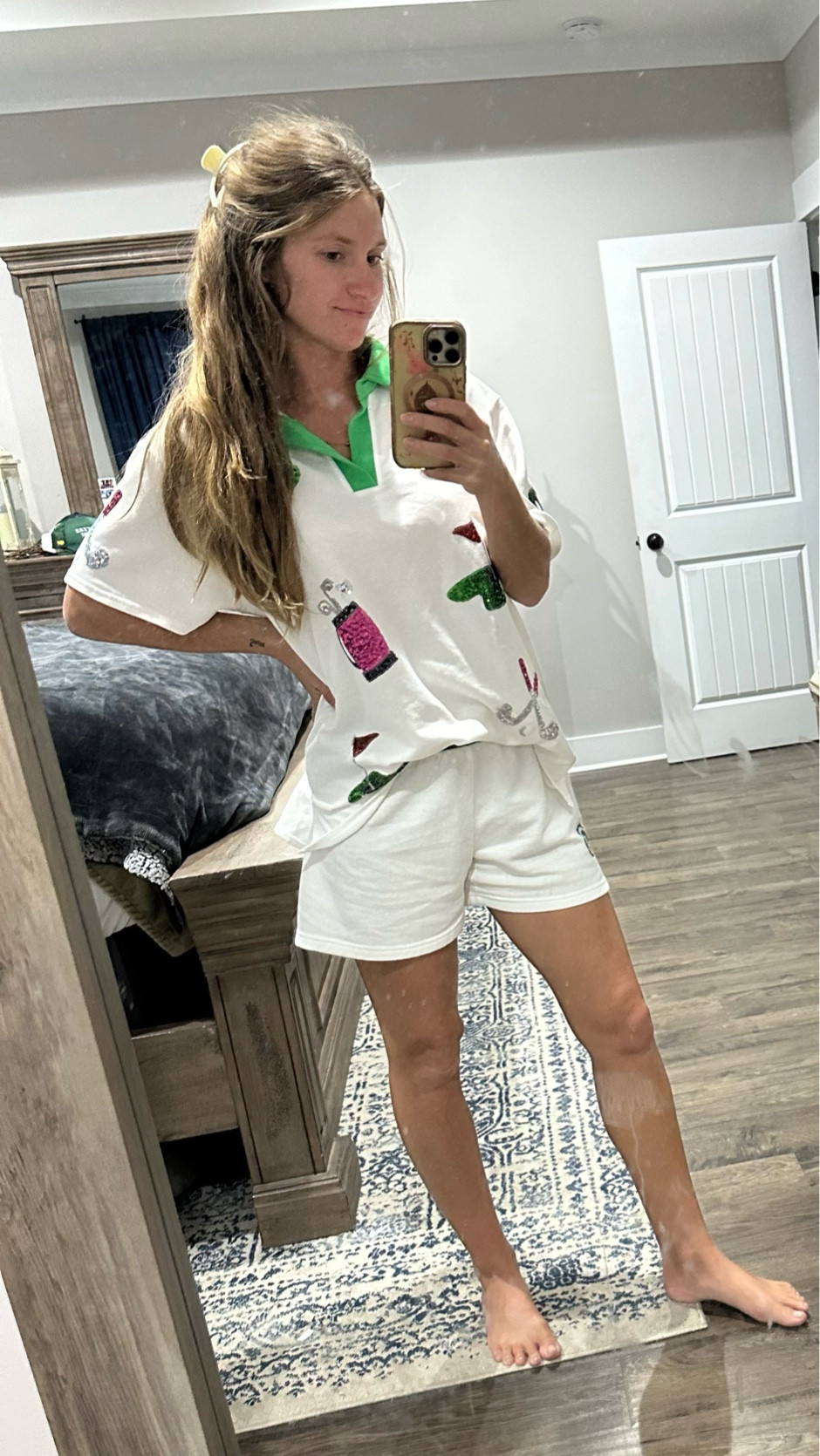 Being a mom.. we don’t notice how dirty a mirror or window is until we go to take a picture. Welp adding to my list to do today - ask me about my non toxic glass cleaner I use. 
Also how cute is this set! 

#LTKActive #LTKFindsUnder100