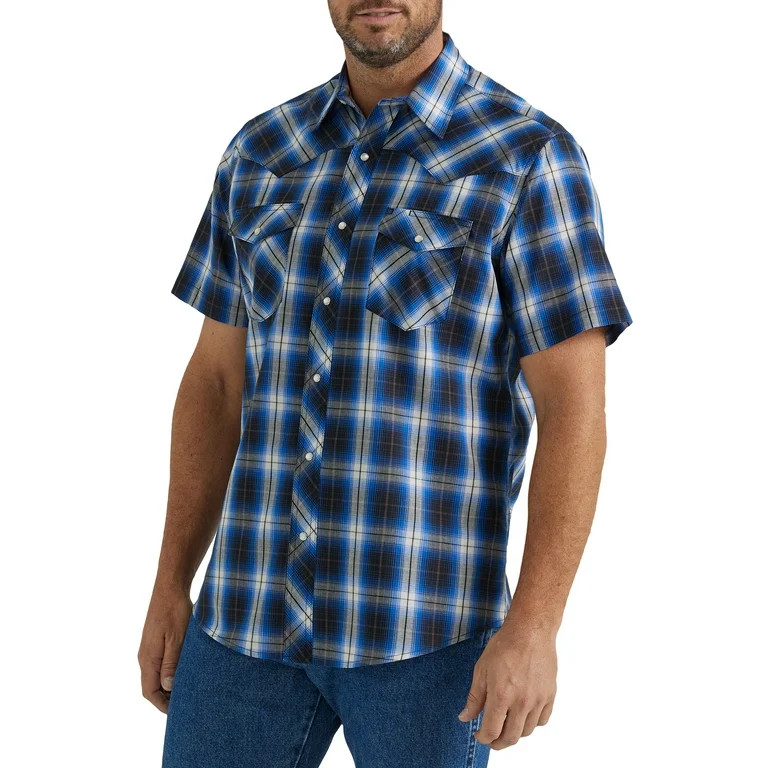Wrangler® Men's Regular Fit Short Sleeve Western Shirt, Sizes S-5XL | Walmart (US)