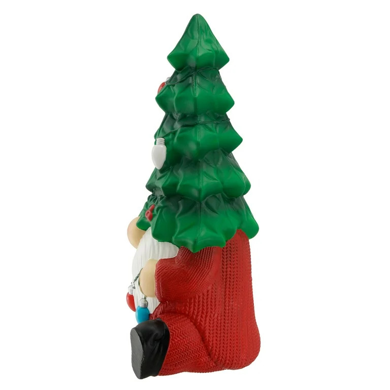 Lighted Blow Mold Christmas Tree Gnome Outdoor Decoration, Multicolor, 30", by Holiday Time | Walmart (US)