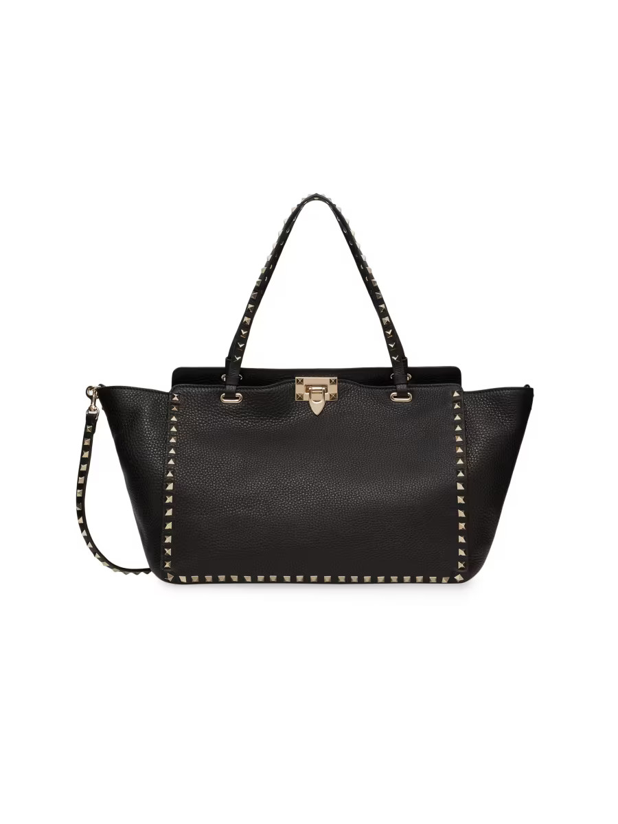 Medium Grainy Calfskin Rockstud Bag | Saks Fifth Avenue