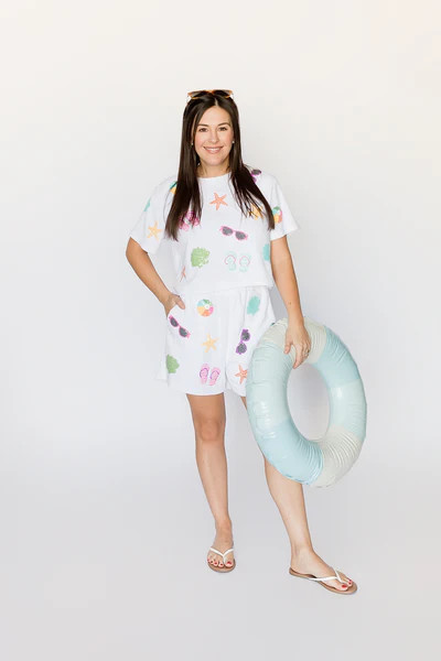 Beach Terry Cloth White Top | Belle Cher