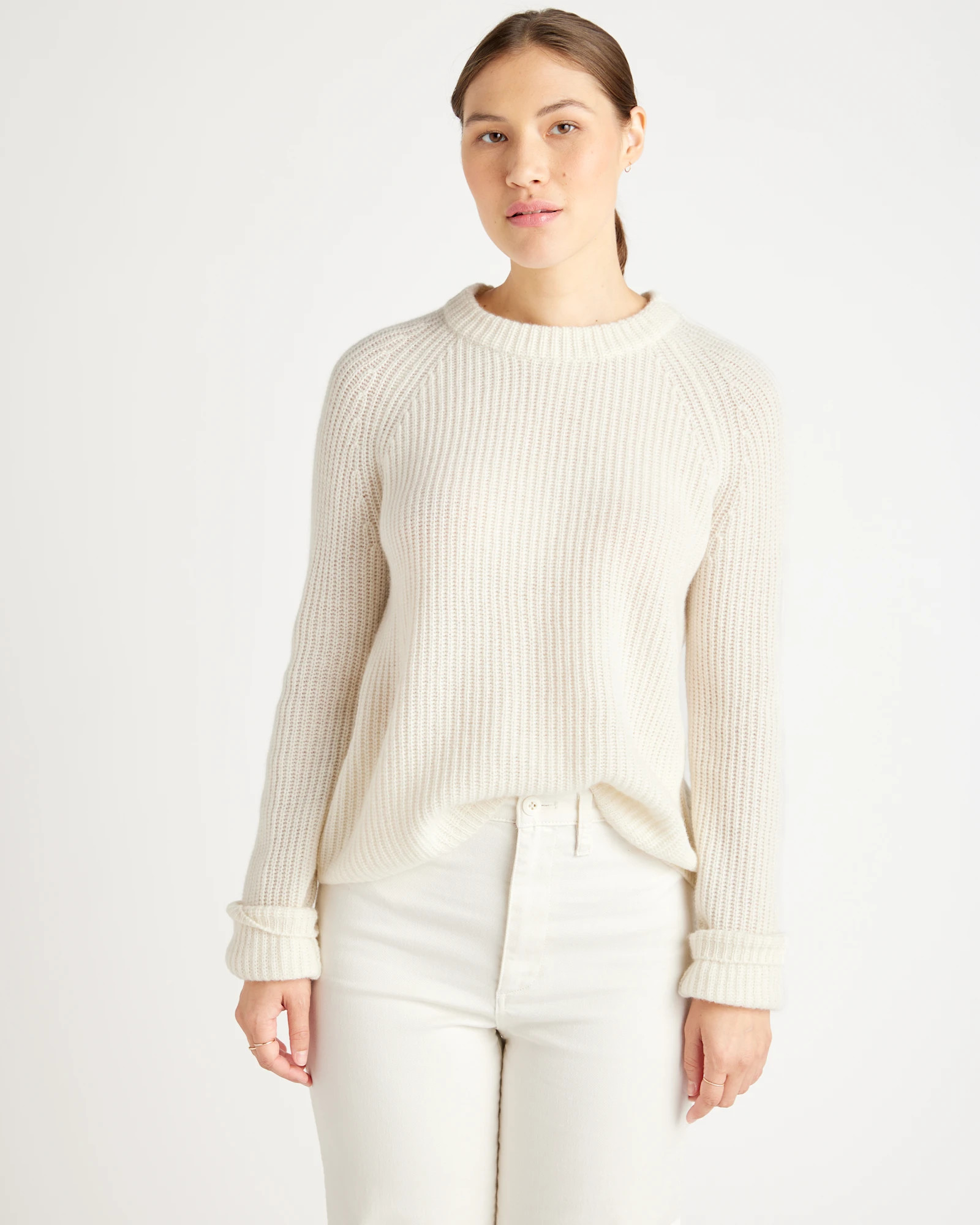 Mongolian Cashmere Fisherman Crewneck Sweater | Quince