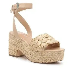 Nwot New Marc Fisher Steel Sandal BOHO Jute and Raffia Block Heel Platform | Poshmark
