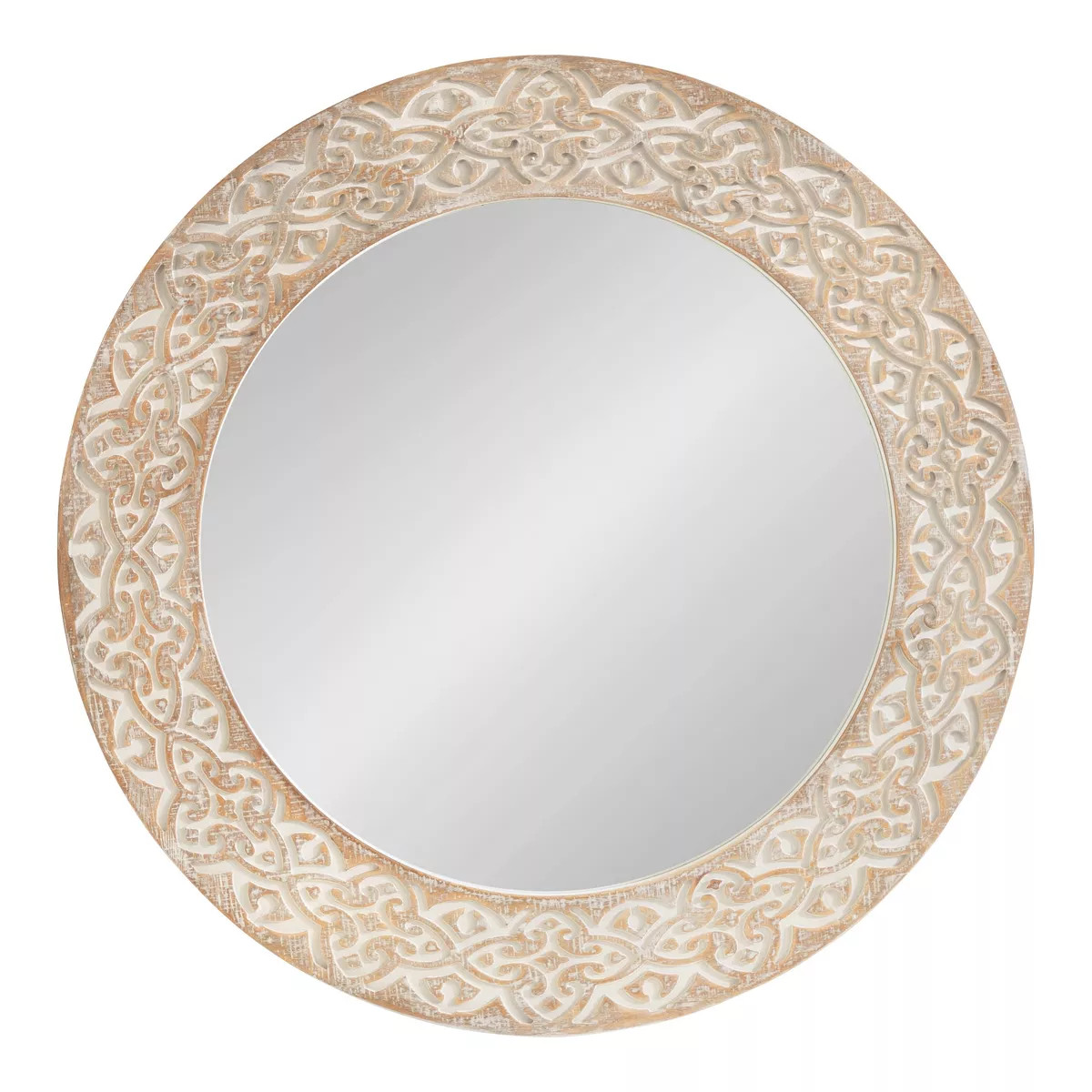 Kate and Laurel Engrahm Round MDF Round Mirror, 26" Diameter, White | Target