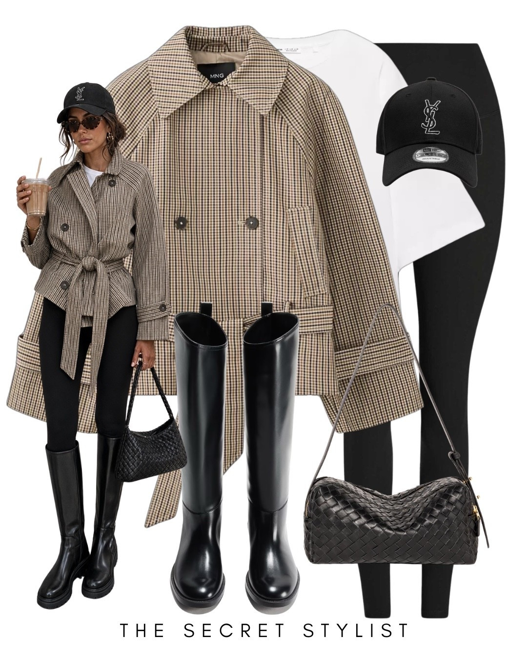 Black leggings and knee high riding boots 
Mango check short trench jacket 
Autumn outfit fashion idea
Casual look
 
@mango

#LTKuk #LTKautumn #LTKstyletip
