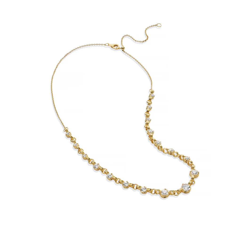 Gold Round Stone Chain Necklace | Rosie Fortescue Jewellery