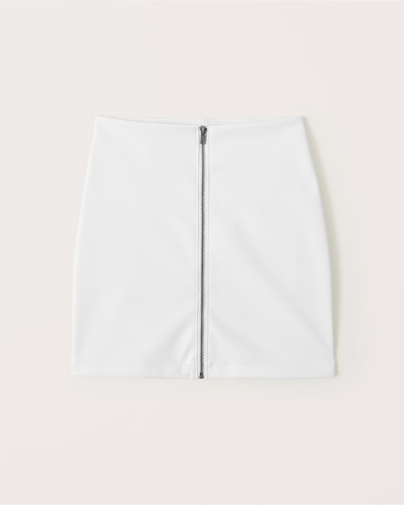 Zip-Up Vegan Leather Mini Skirt | Abercrombie & Fitch (US)