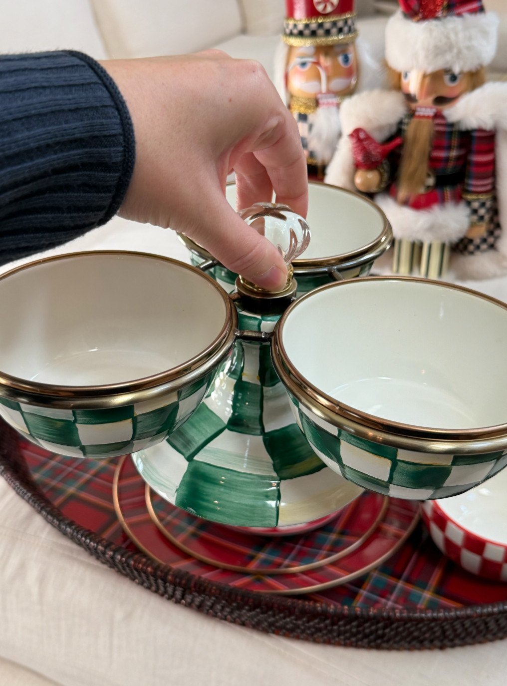This Emerald Check Triplicity is GORGEOUS from MacKenzie Childs. Use code: CORTNEY20 for 20% off today!

holiday l christmas decor 

 