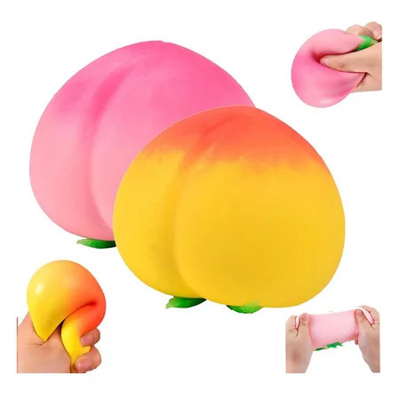 Peach Squeeze, Squeeze Peach, Soft Squeezy Fruit Squeezes, Squeezees Fidget for Adults, Cute Fruit Squeezes Stress Relief Gifts (Pink & Yellow_Peach) | Walmart (US)