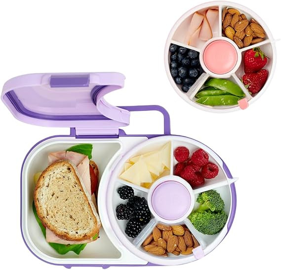 GoBe Kids Small Snack Spinner with 5 Compartment Dispenser + Lunchbox with Detachable Snack Spinn... | Amazon (US)