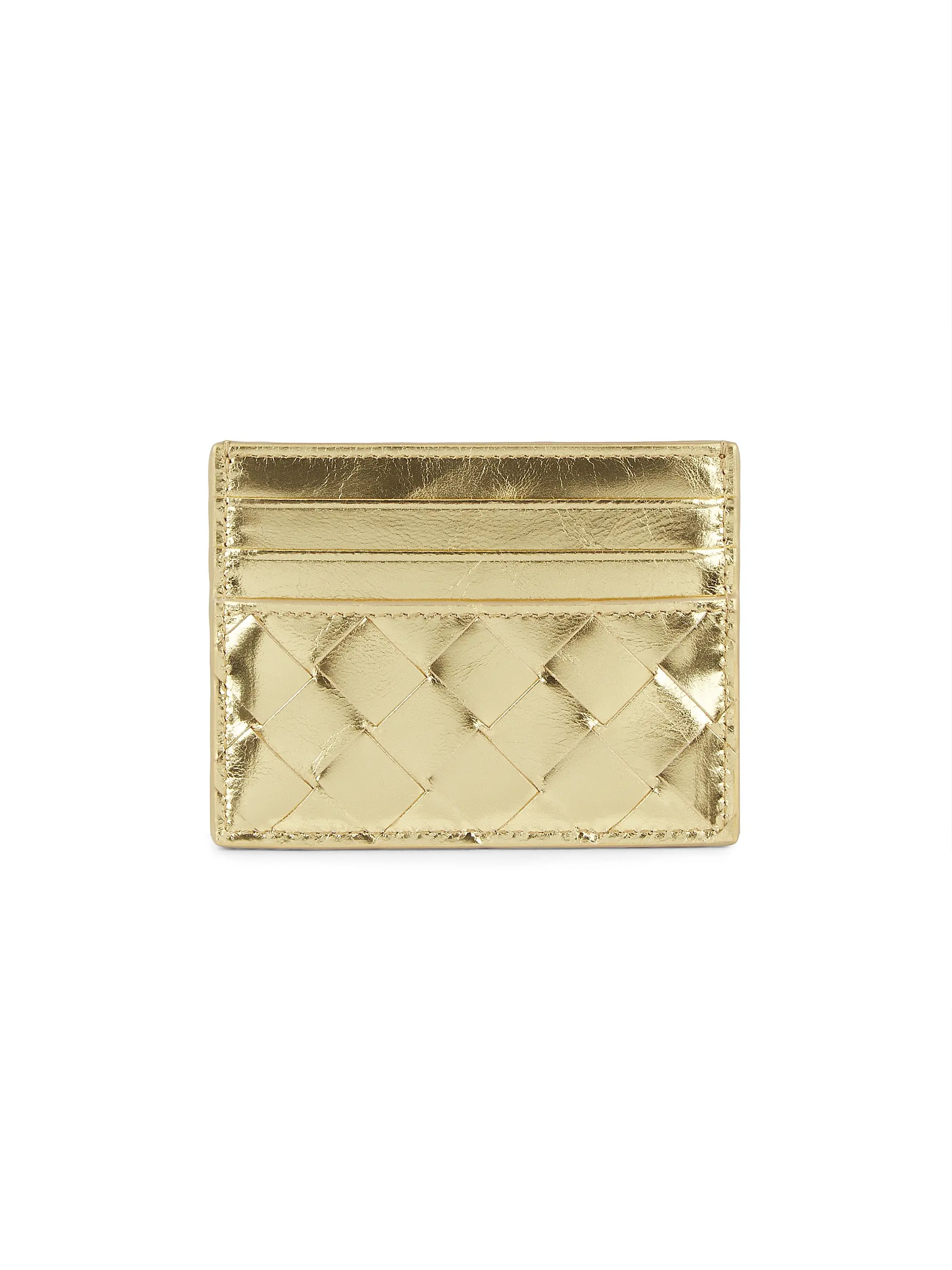 Bottega Veneta Portacard Metallic Leather Card Case | Saks Fifth Avenue | Saks Fifth Avenue