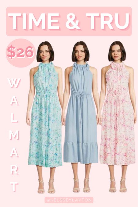 Walmart time and tru dress, floral dress, halter dress 

#LTKwedding #LTKstyletip #LTKunder50