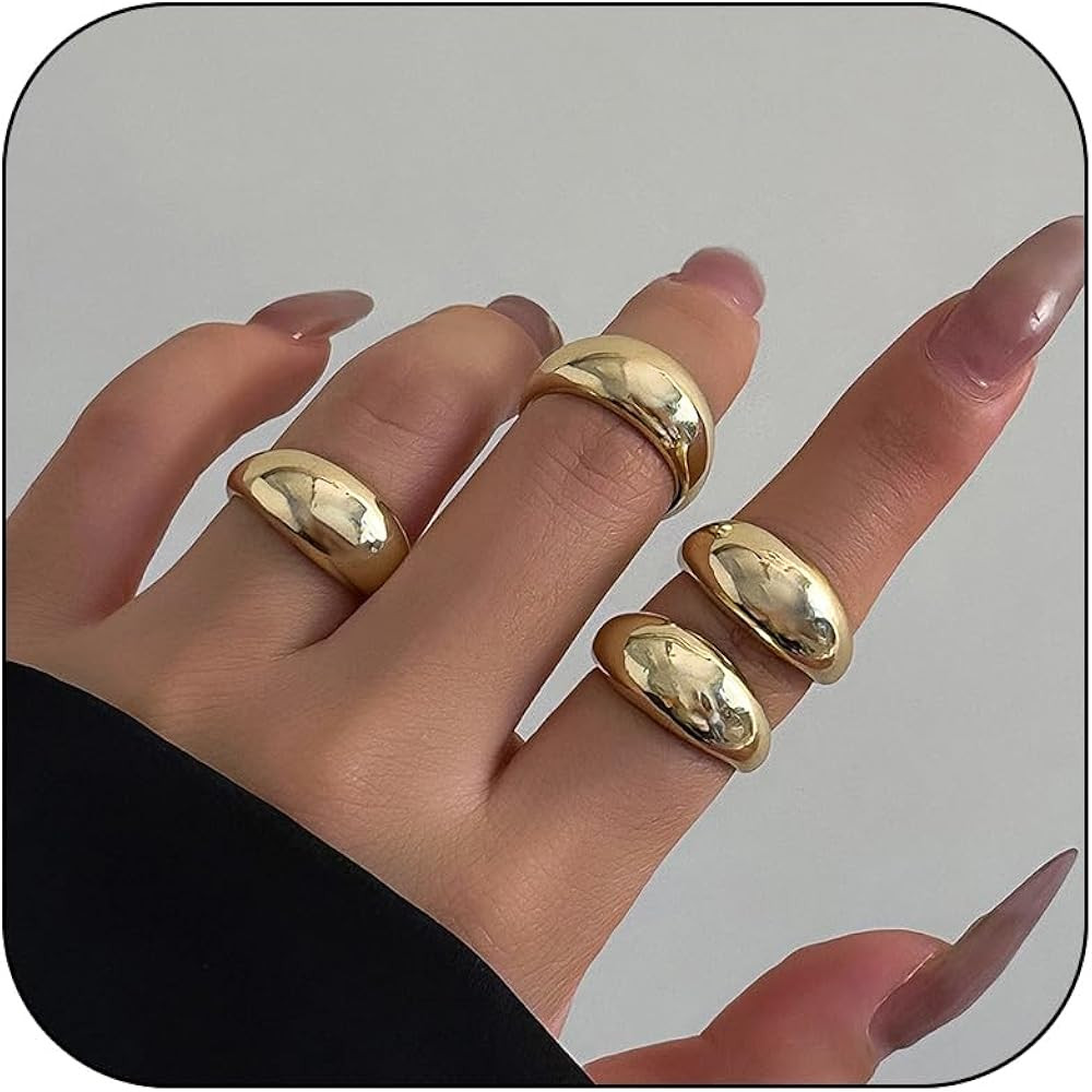 Silver Chunky Rings for Women Vintage Stackable Rings Set Boho Statement Knuckle Ring Jewelry Bir... | Amazon (US)
