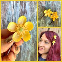 Realistic Buttercup Hair Flower, Yellow Flower Clip, Barrette | Etsy (US)