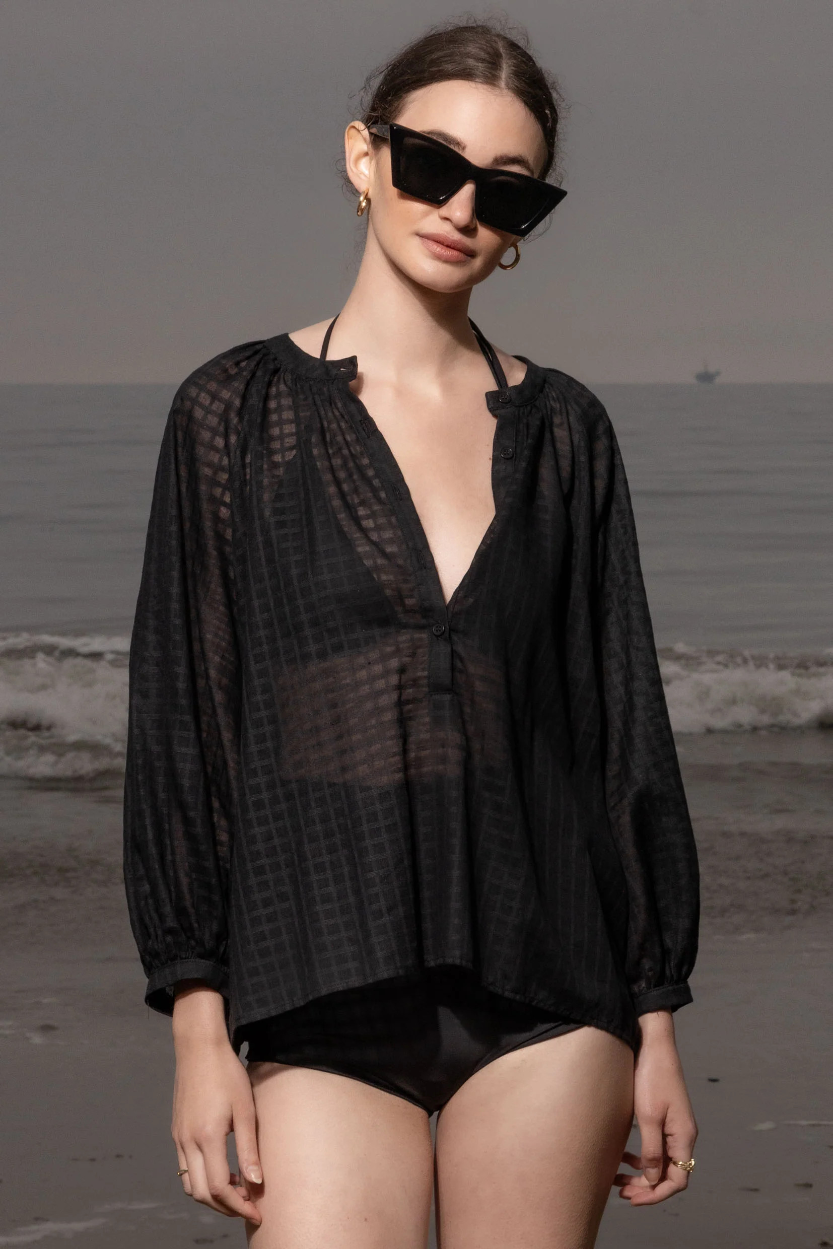 Pia Blouse - Black | Heidi Merrick