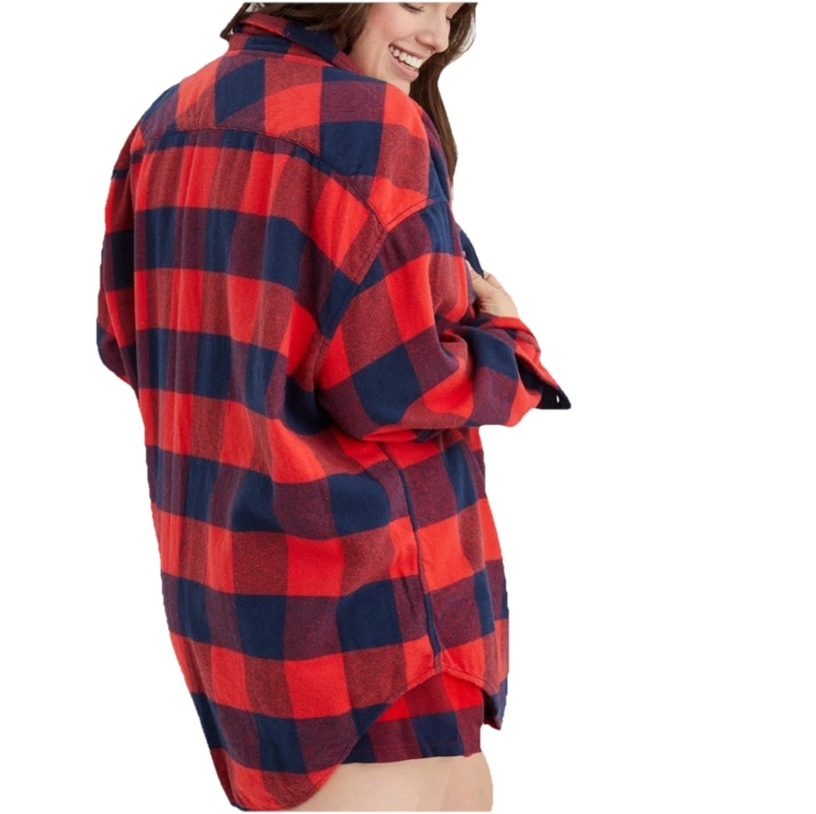 Aerie Lumber Jane Flannel Shirt Buffalo Plaid Red Black Oversized Wmn's Sz Small | eBay US
