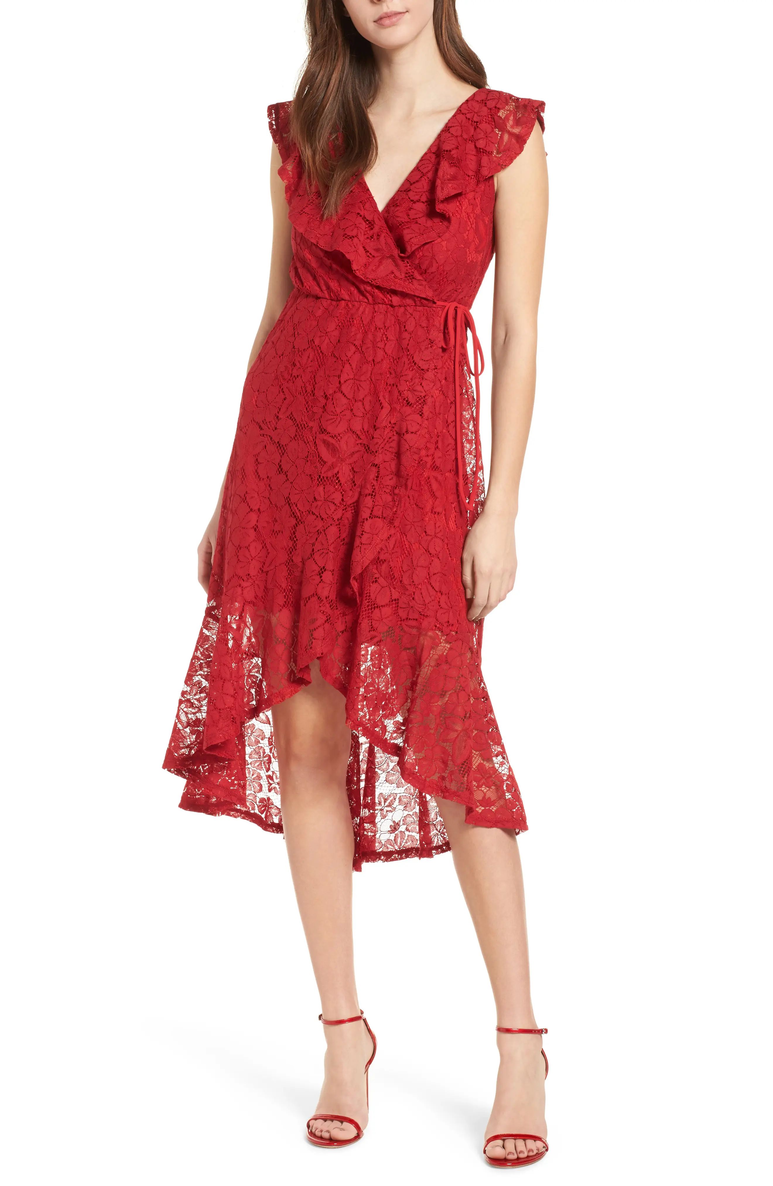 Ruffle Lace Wrap Dress | Nordstrom