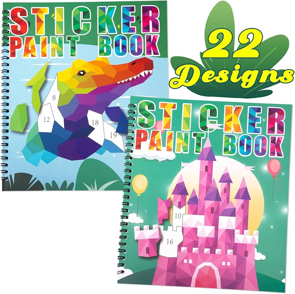 90shine 2PCS Sticker Books for Kids Ages 4-8 Multicolored Magic Themed Designs Party Gift Create ... | Amazon (US)