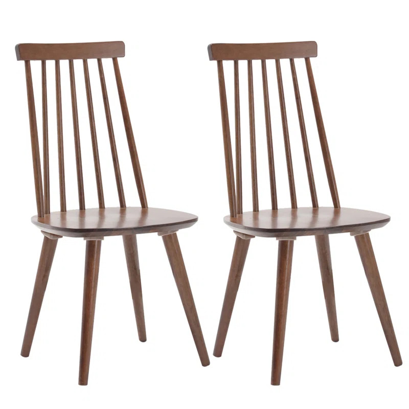 Delphina 17" Wide Contemporary Solid Wood Windsor Slat Back Dining Chair (Set of 2) | Wayfair North America