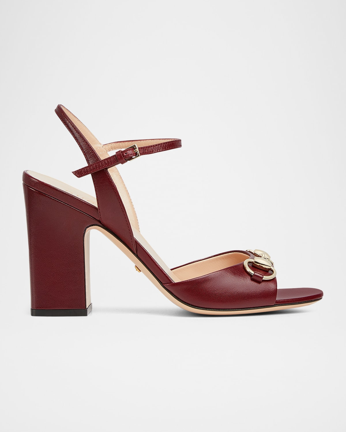 Lady Horsebit Ankle-Strap Leather Sandals | Neiman Marcus