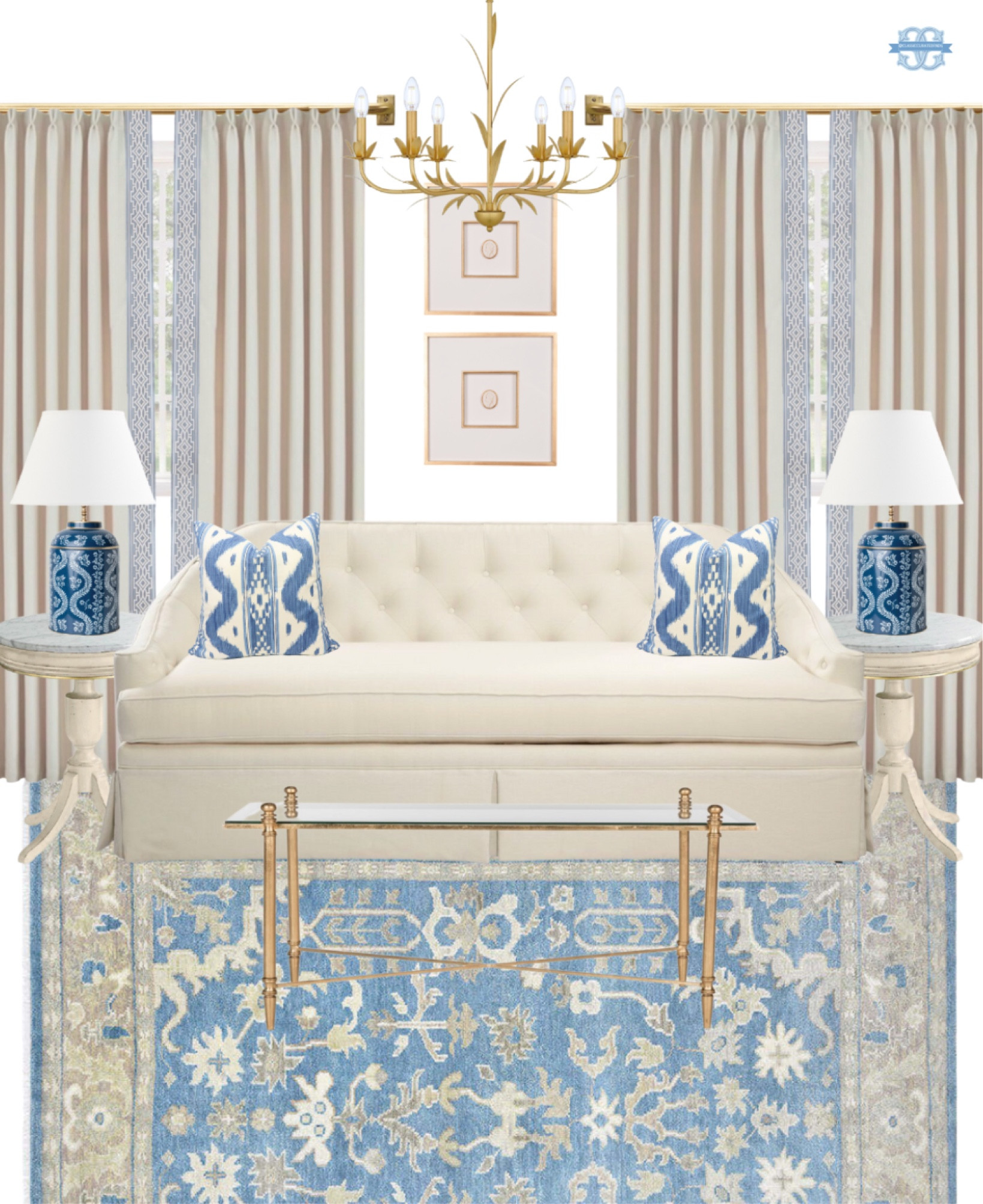 Blue and White Grandmillennial living room inspo!💙

Home Decor, Living Room Decor, Sofa, Side Tables, Lamp, Coffee Table. Throw Pillows, Drapes, Intaglios

#LTKhome