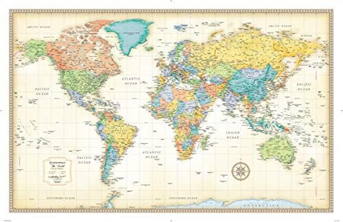 Classic Edition World Wall Map Paper Rolled | Amazon (US)