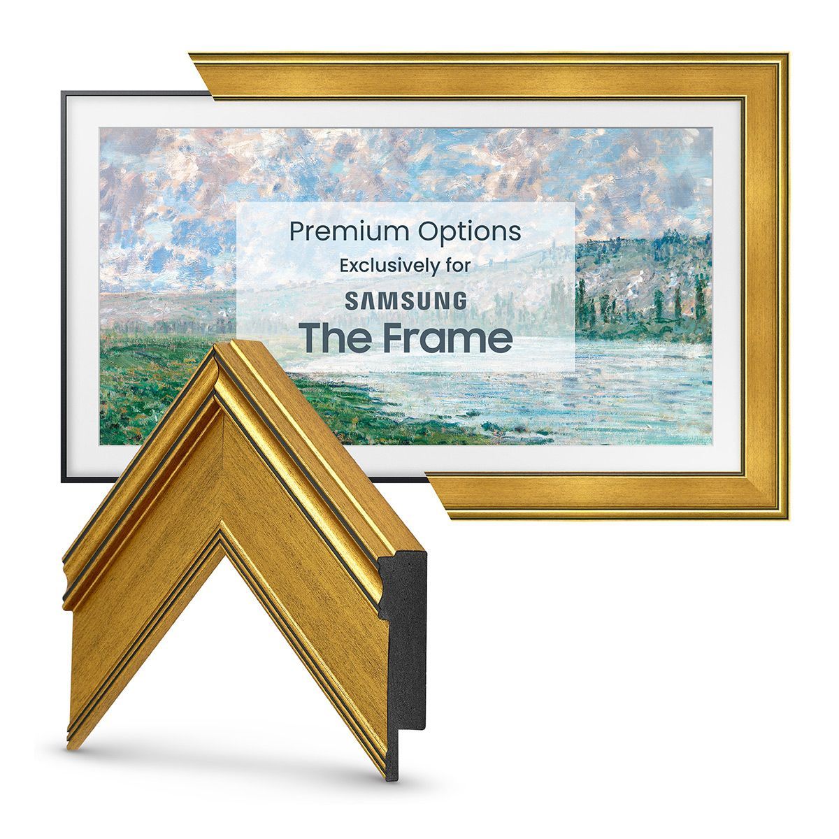 Deco TV Frames 55" Customizable Frame for Samsung The Frame TV 2021-2023 (Antique Gold & Black) | Target