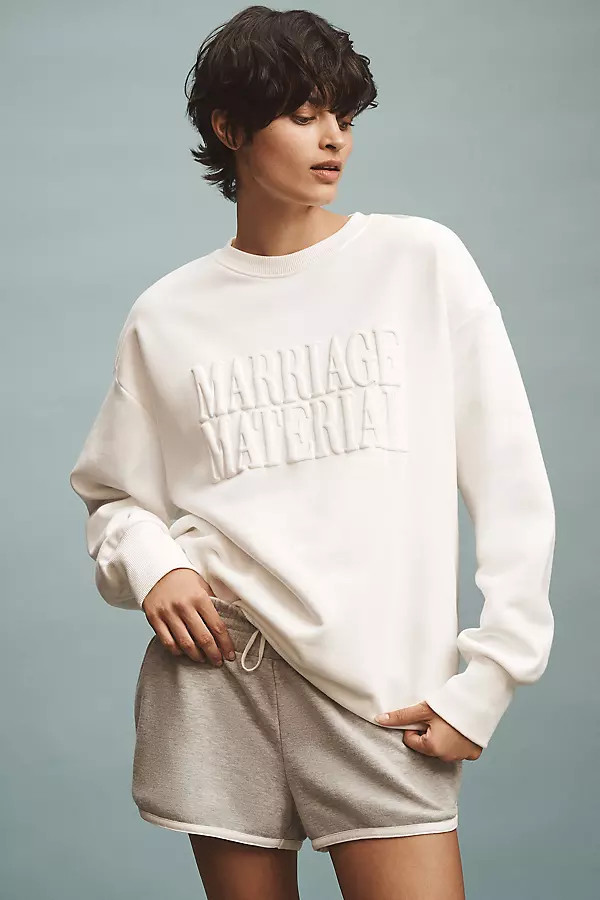 Marriage Material Oversized Crew-Neck Sweatshirt | Anthropologie (US)