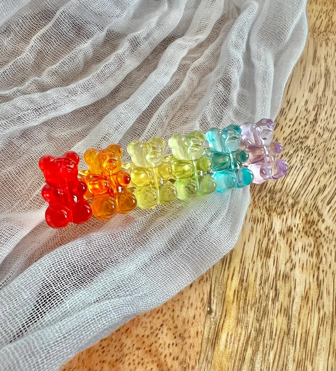 Girls Hair Clip Accessory Rainbow Gummy Bear Hair Clips - Etsy | Etsy (US)