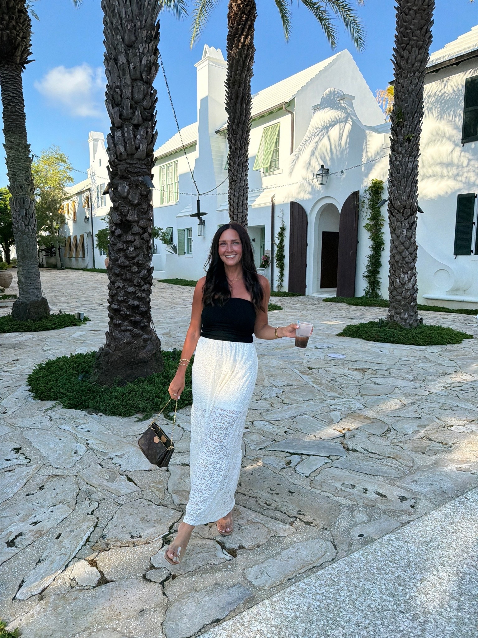 Lace skirt, affordable strapless tank and the best clear sandals that go with every outfit!

#LTKPetite #LTKootd #LTKTravel