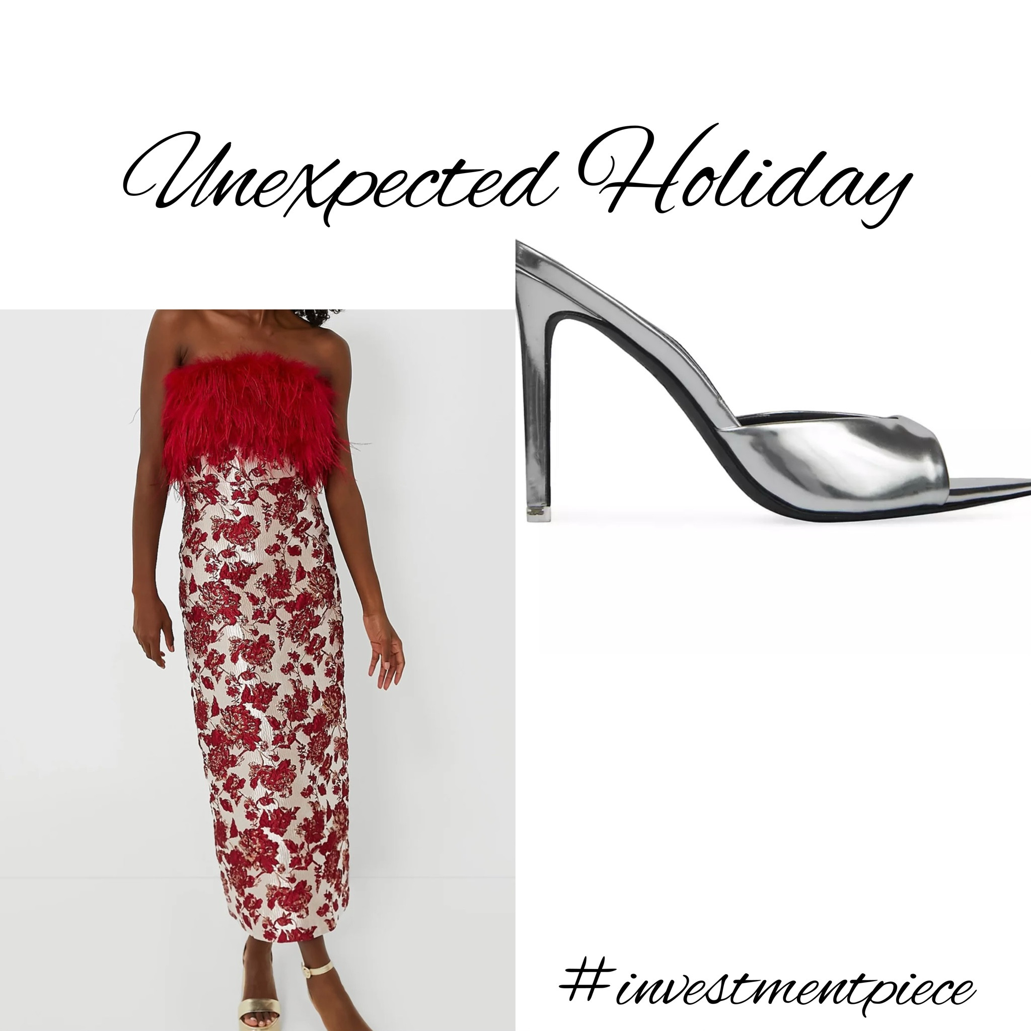 I love this festive but unexpected take on holiday dressing - the red! The feathers! The jacquard! Pair with metallic pumps and be the life of every party! #investmentpiece 

#LTKstyletip #LTKHoliday #LTKparties