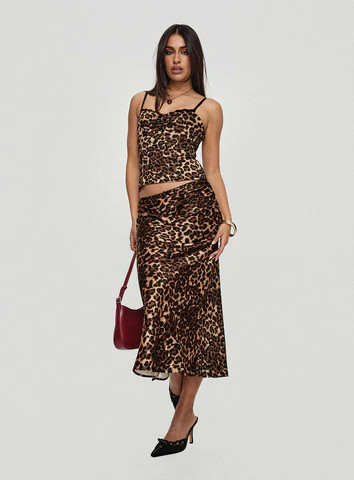 Enigmatic Maxi Skirt Leopard | Princess Polly US