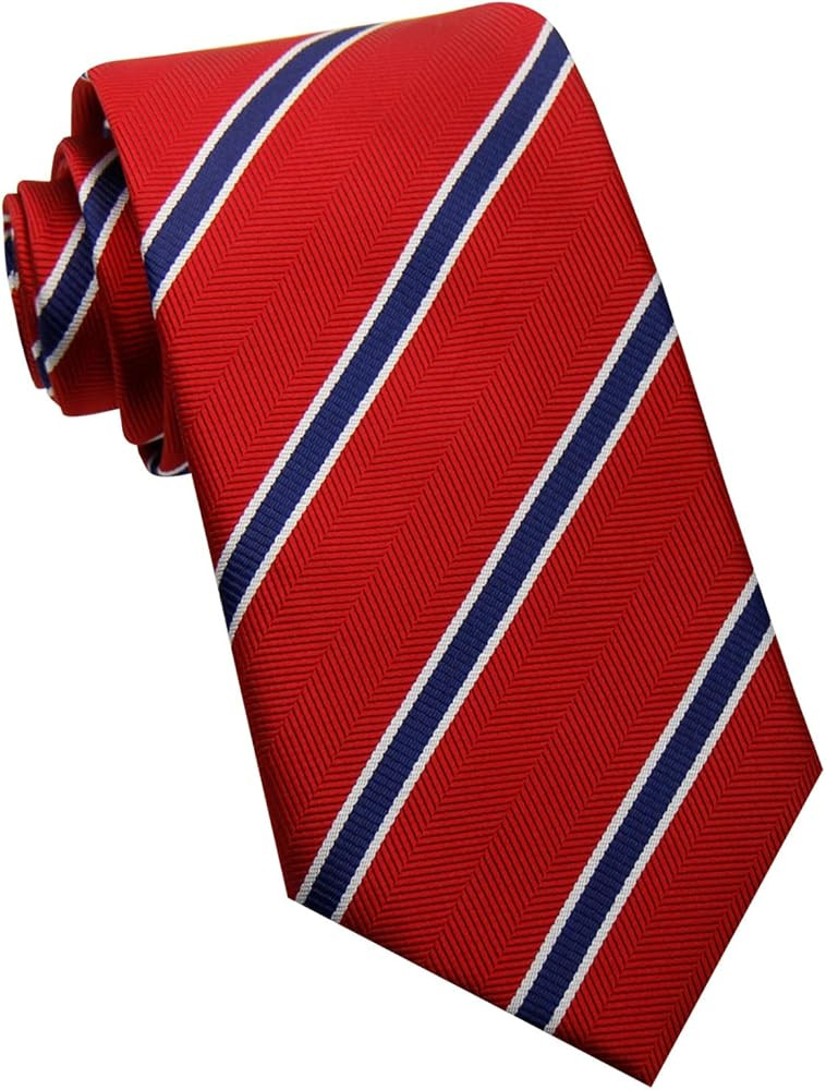 Luckyvestir Men's 3.15" Stripe Ties Classic Check Silk Business Necktie for Husband Father Valent... | Amazon (US)