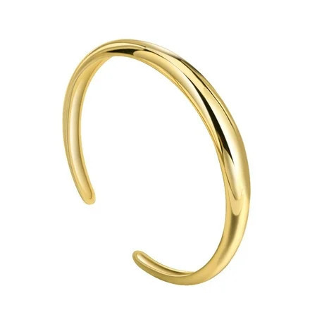 Gold Cuff Bangle Bracelets For Women I 14k Gold Plated Chunky Cuff Bracelet For Girls Lightweigt Minimalist Jewellery Gift | Walmart (US)