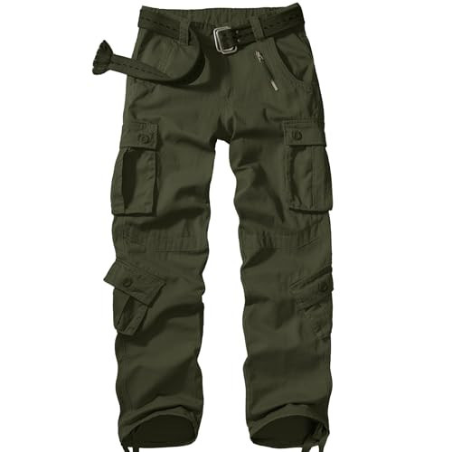 Men's BDU Casual Military Pants, Tactical Wild Army Combat ACU Rip Stop Camo Cargo Work Pants Trousers with 8 Pockets #7533 Army Green 36 | Amazon (US)