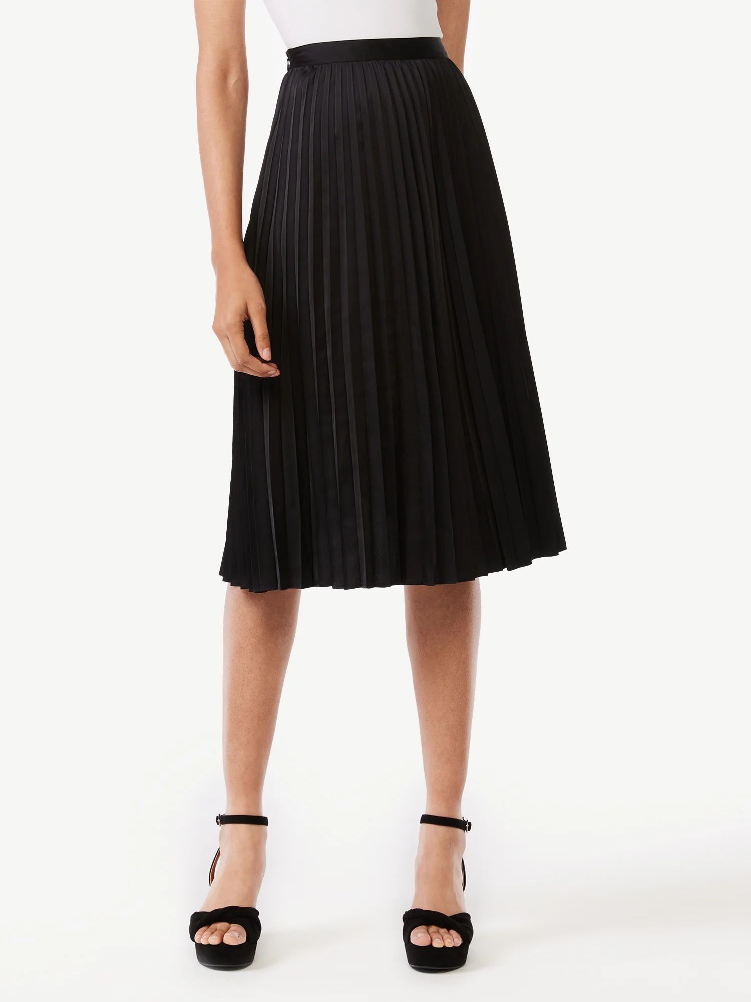 Scoop Women's Pleated Midi Skirt | Walmart (US)