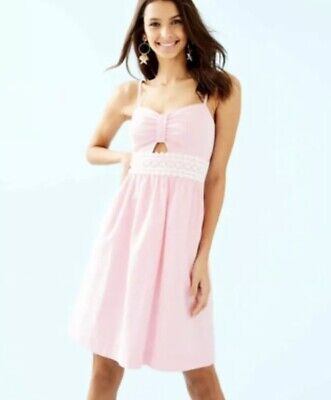 Lilly Pulitzer Summer Pink Katlynn Dress Seersucker Stripe Size 4 NWT $178 | eBay US