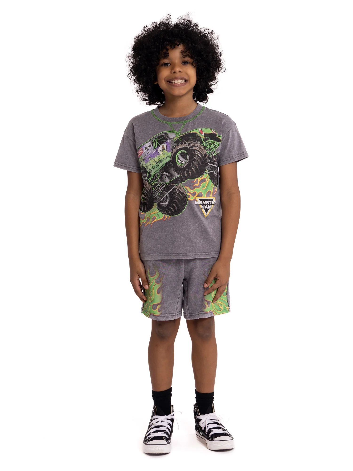 Monster Jam Toddler Boys Short Sleeve T-Shirt and Shorts Set, 2-Piece, Sizes 2T-5T | Walmart (US)