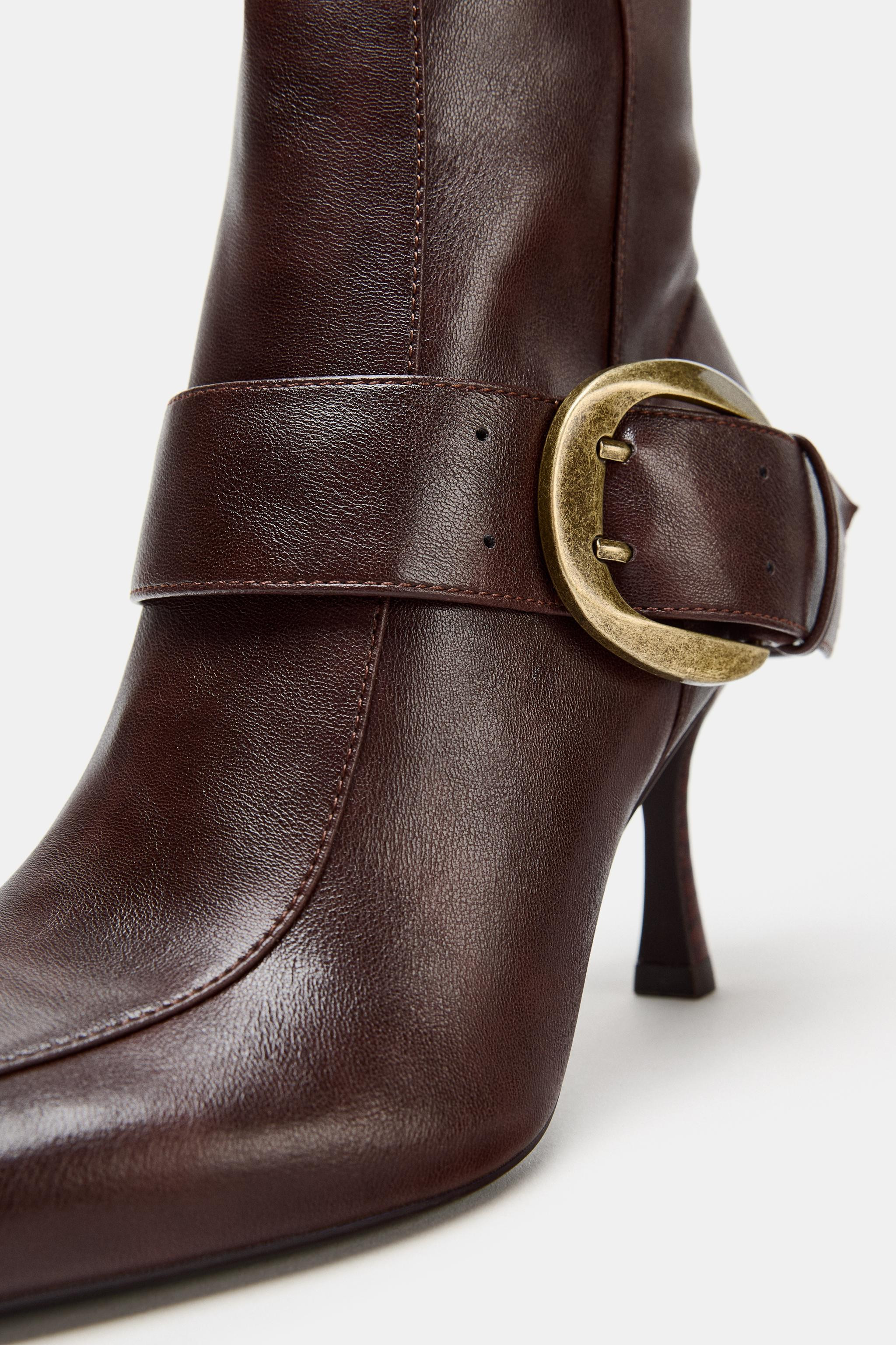HIGH-HEEL BOOTS WITH METAL BUCKLE | Zara UK