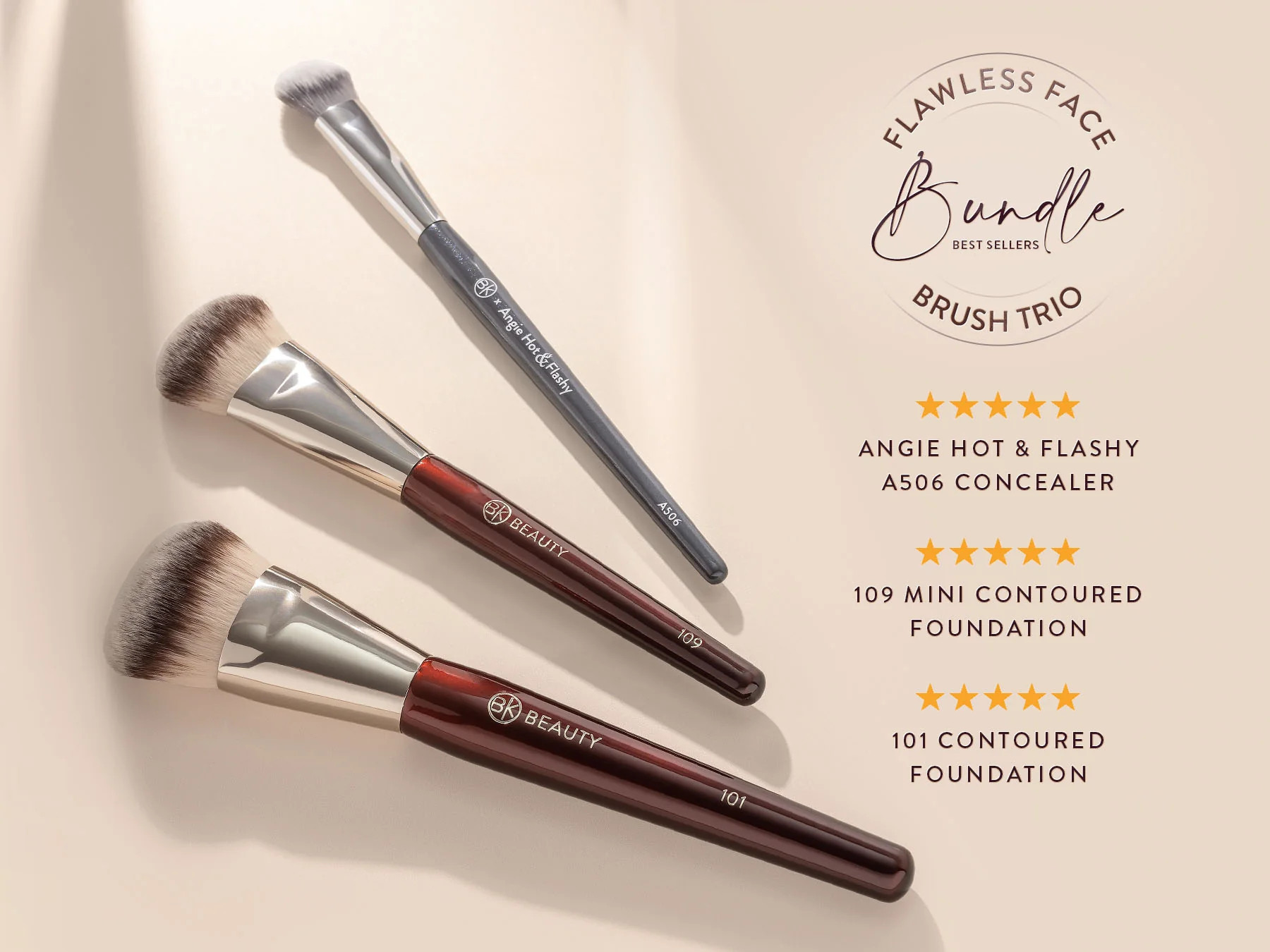 Flawless Face Brush Bundle (3PC) | BK Beauty