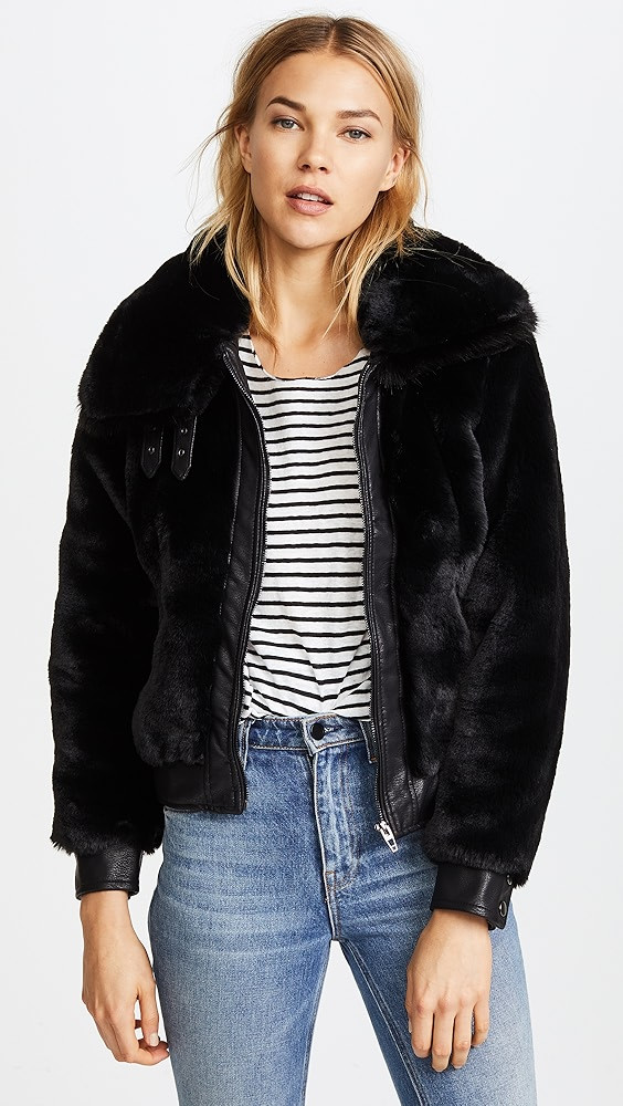 Black Noise Faux Fur Coat | Shopbop