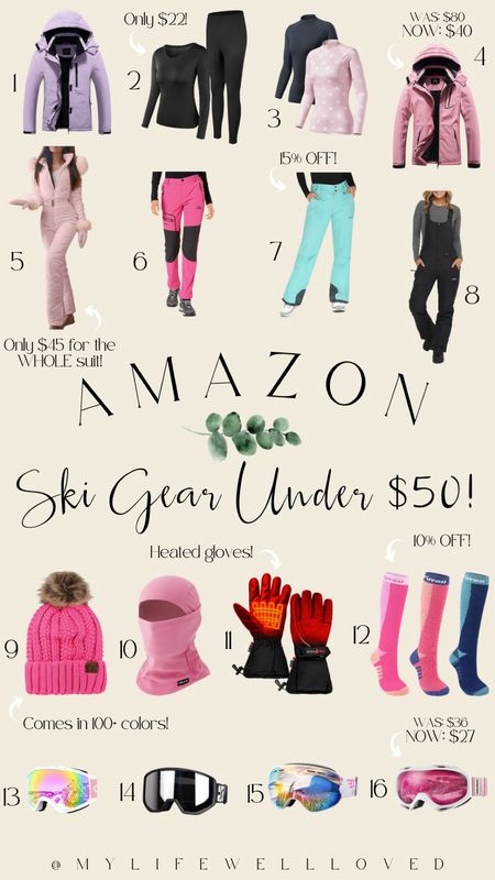 Amazon finds // ski gear // affordable ski and snowboard outfits under $50 // ski jacket // goggles 

#LTKstyletip #LTKfit #LTKunder50