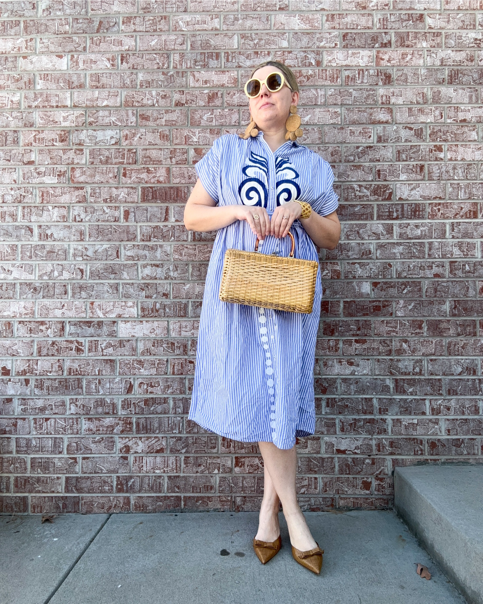 Tropical Luxe - Look 11
A curated style series

This dress is every bit as comfortable as it is chic. I am obsessed with how it’s a fun and inique twist on a classic. Invite me somewhere so that I can wear it again!

Dress - Carolina K
Bag - Vintage
Earrings - Simon Miller
Shoes - Dillards
Sunglasses - Gucci
Bracelet - Lilly Pulitzer

#LTKootd #LTKTall #LTKMidsize