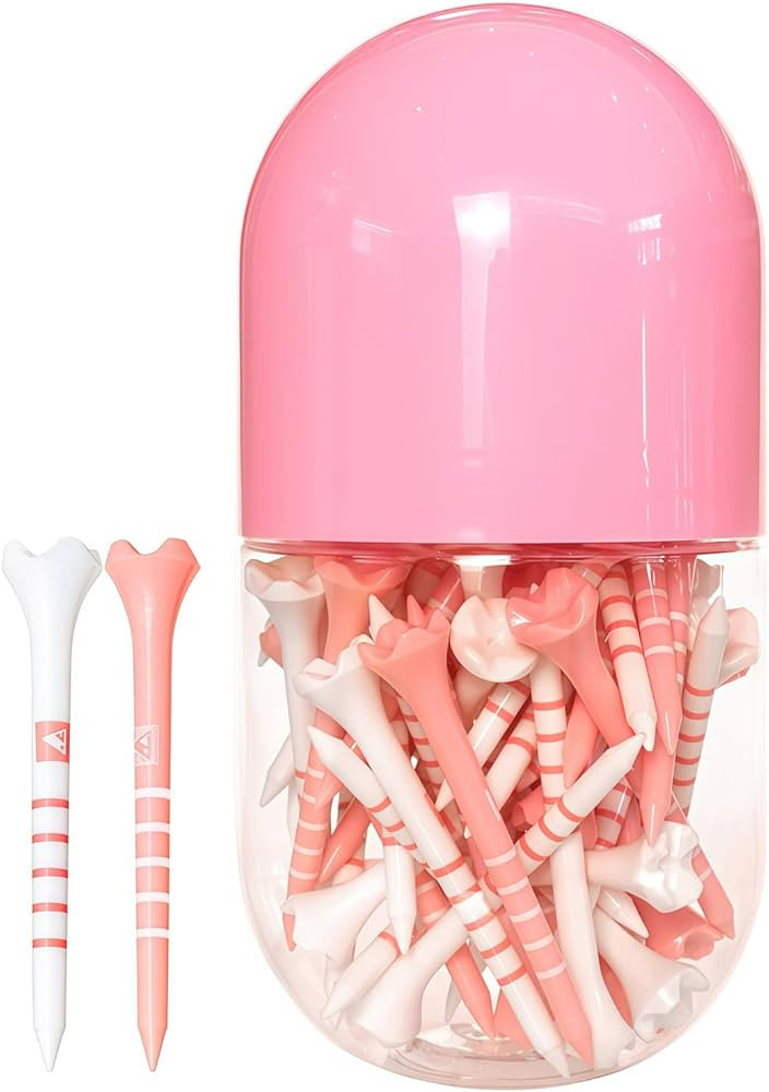 Stable & Durable Plastic Golf Tees 60Pcs Size 2-3/4 Inch or 3-1/4 Inch Packaged in Plastic Jar wi... | Amazon (US)